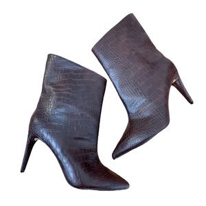 Express Brown Snake-print Booties